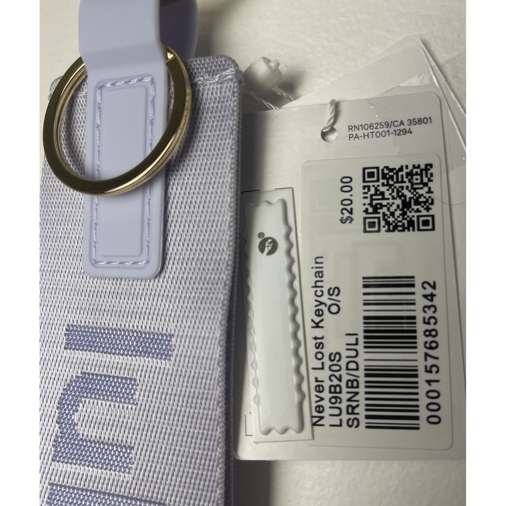 Lululemon Never Lost Keychain In Serene Blue/Dusty Lilac W/Gold Hardware NWT - Picture 3 of 4